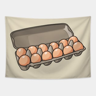 Egg carton cartoon illustration Tapestry