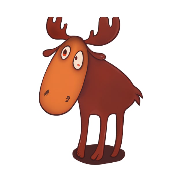 Cute Moose Drawing by Play Zoo