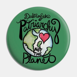 Destroy the patriarchy not the planet Pin