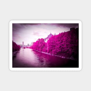 River & Castle / Swiss Artwork Photography Magnet
