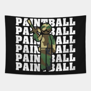 Camouflage Paintball Player Tapestry