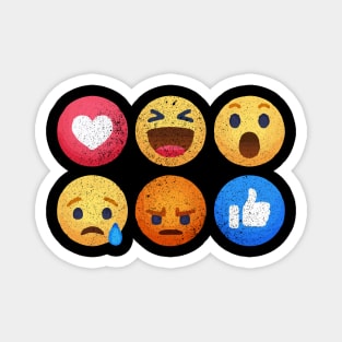 Weathered Vintage Social Media React Emojis Magnet