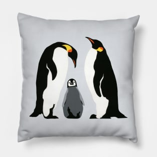 THREE EMPEROR PENGUINS Pillow