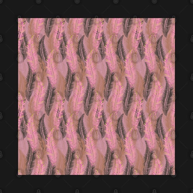 Feathers Pattern in Pink by lottibrown