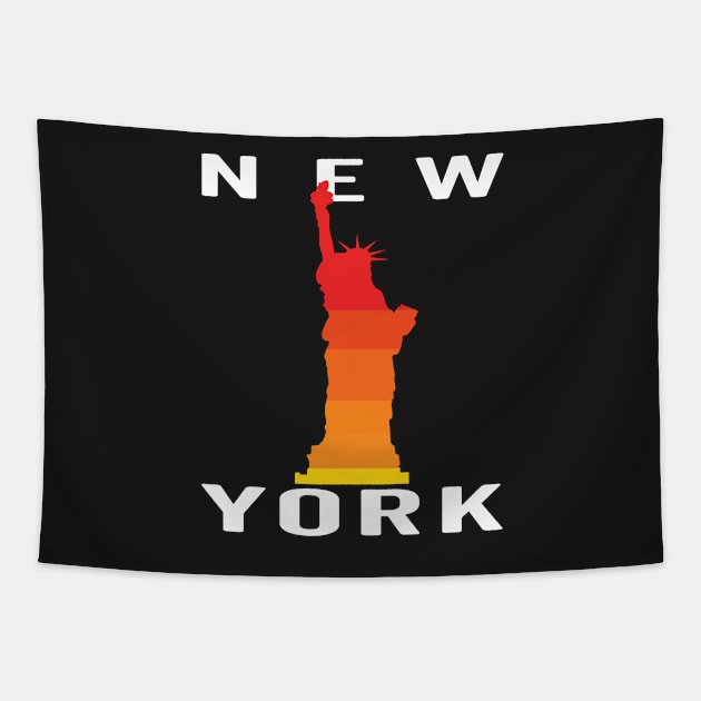 new York liberty sunset Tapestry by yellowpinko