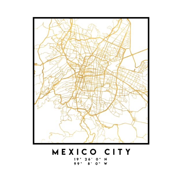 MEXICO CITY MEXICO CITY STREET MAP ART by deificusArt