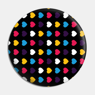 Polyamory Pride Hearts (New Colors) - Minimalist - Pattern Pin