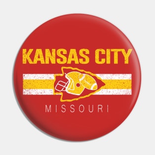 Vintage Kansas City KC Retro Football At Sunday Game Day Pin