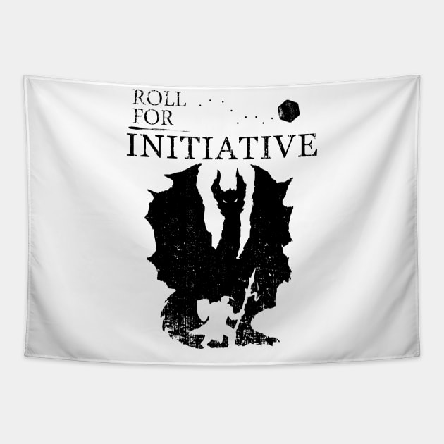 Roll For Initiative - Blk Tapestry by Monkopotamus