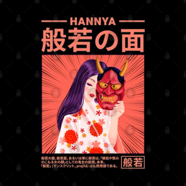 Japanese Anime Girl Hannya Mask by faagrafica