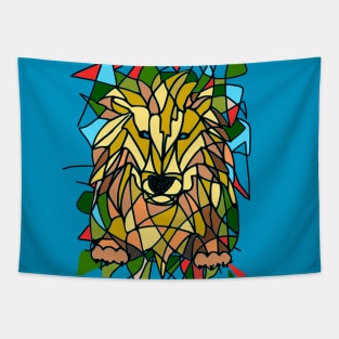 Stained glass lion Tapestry