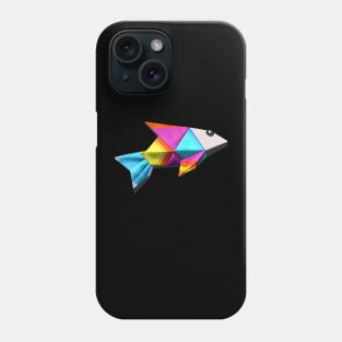 Geometric Fish abstract colorful rainbow color scheme origami style Phone Case