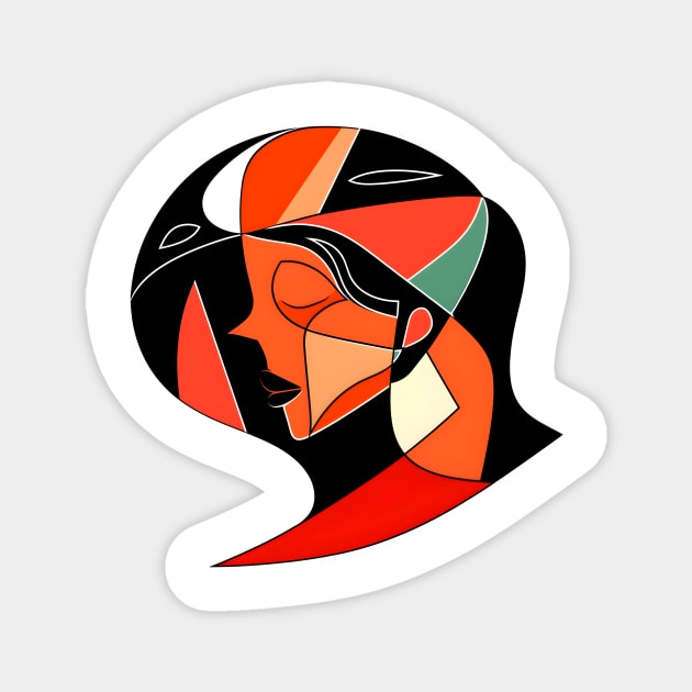 Sleeping Woman Picasso Style Magnet by UKnowWhoSaid