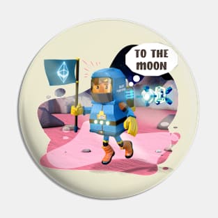 Blue spacesuit to the moon. Neo Pin