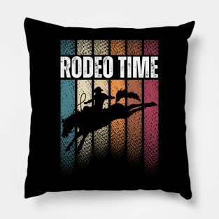 Rodeo Time Bareback Riding Western Cowboy Pillow