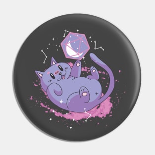 Space Cat With D20 Pin