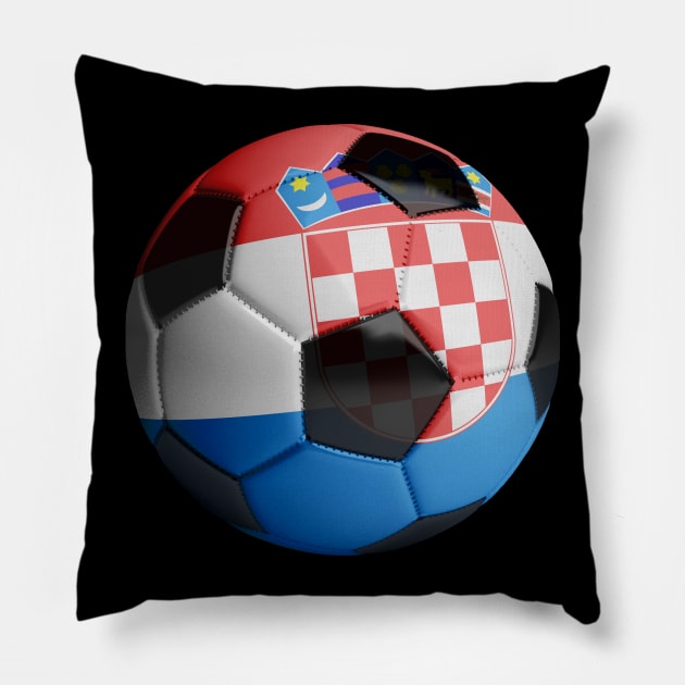 Croatia Flag Soccer Ball Pillow by reapolo