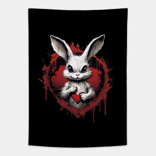 Fluffy Bunny Horror Dark Valentine Tapestry