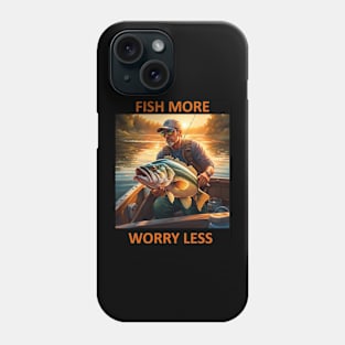 Fish More, Worry Less Phone Case