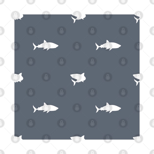 Shark from the ocean seamless vector pattern by essskina