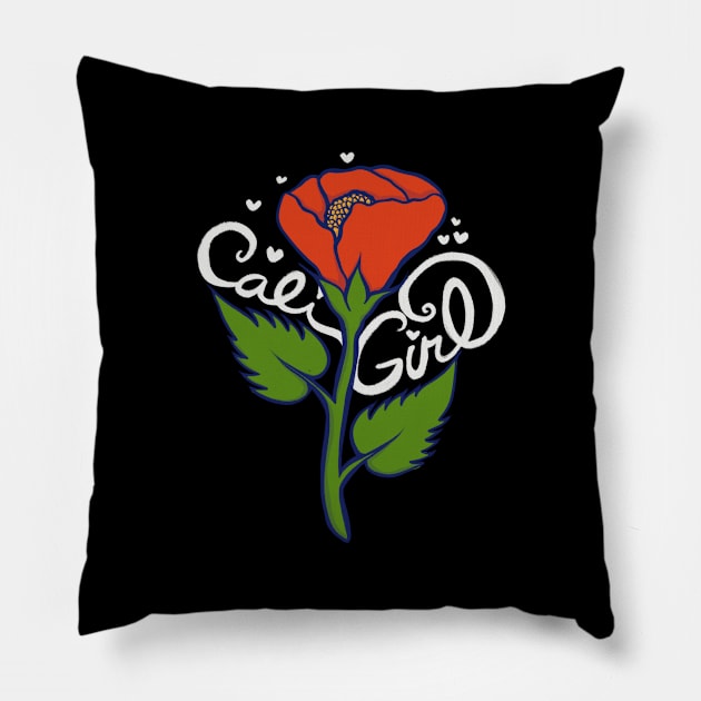 Cali Girl Poppy Pillow by bubbsnugg