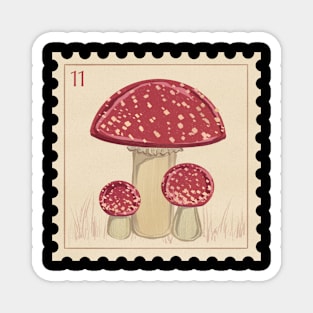 vintage mushroom stamp Magnet