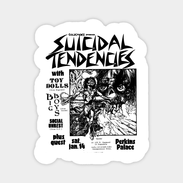 Suicidal Tendencies / Toy Dolls / Big Boys Punk Flyer Magnet by Punk Flyer Archive