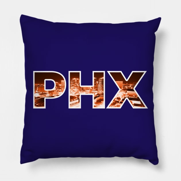 Phoenix Suns PHX Skyline Pillow by StupidHead