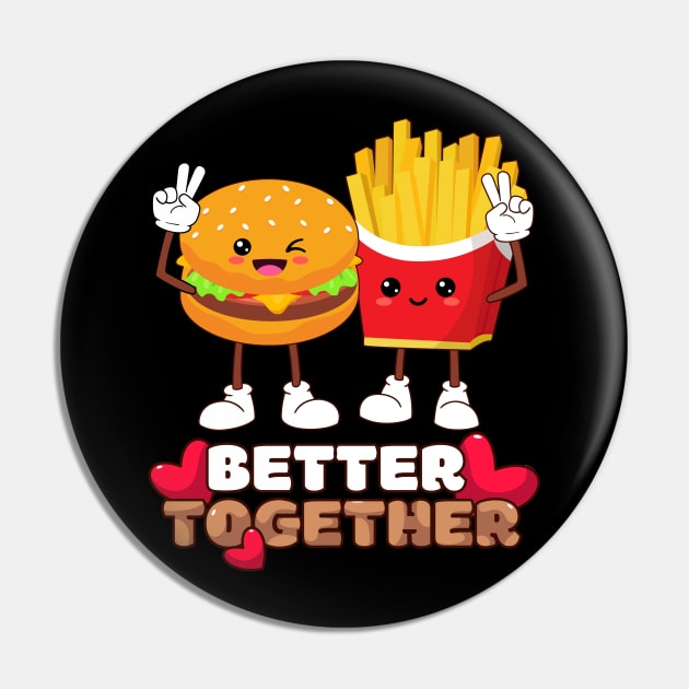 Hamburger & Fries Kawaii Cool and Fun Combo Snacks that Are Better Together Pin by DenverSlade