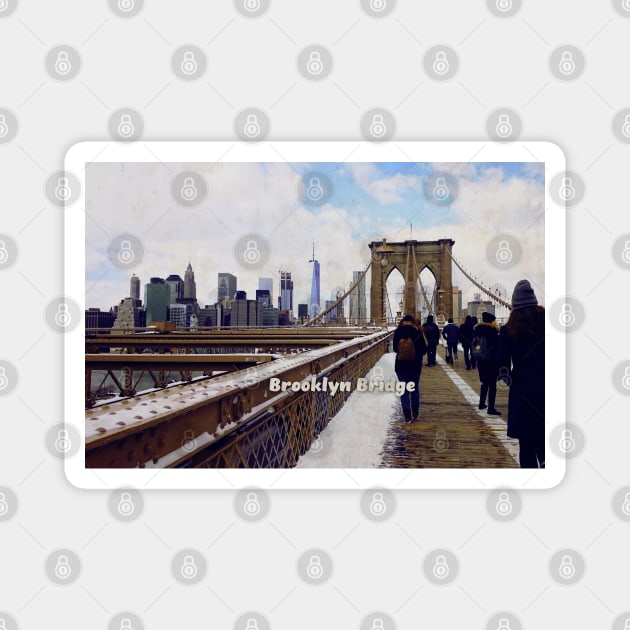 Winter in New York USA Photography Magnet by BoogieCreates