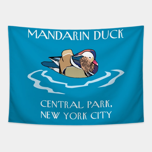 Mandarin Duck Central Park Tapestry by sketchpets