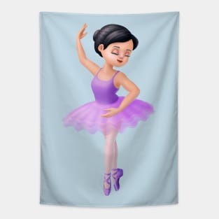 Cute Purple Tutu Ballerina Girl Dancer Tapestry