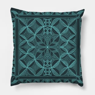 Pacific metamorphosis teal Pillow