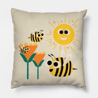 Happy bees and sunshine Pillow