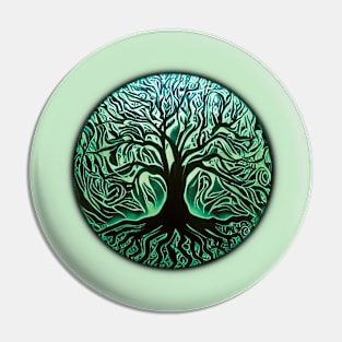 Tree of Life Circle 2 Green Pin