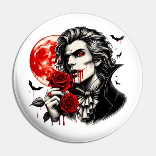 Romantic Vampire  Vintage Pin