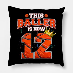 This Basketball Baller Is Now 12 Years Old Happy My Birthday Pillow