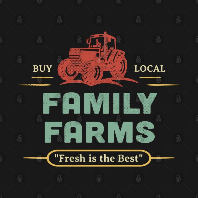 Small Family Farms Buy Local Outdoor Market Tractor Farmers Retro by Pine Hill Goods