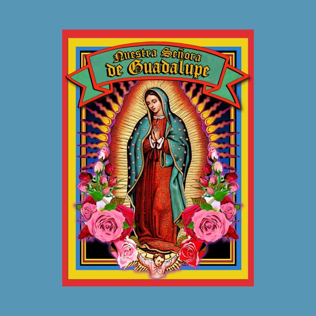 Virgin Mary of Guadalupe Holy Card by Cabezon