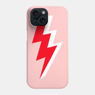 Red and White Triple Lightning Bolt on Pink Phone Case