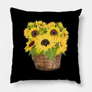 Sunflower Flora Positive Brunch Retro Vintage Minimalist Pillow