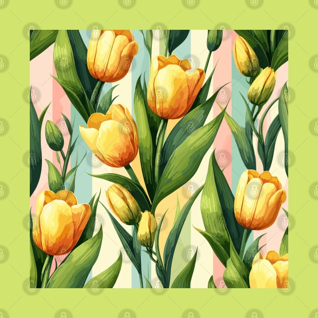 Yellow Tulip Flowers by Jenni Arts