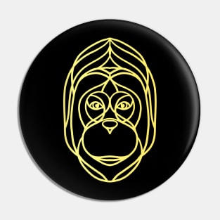 Monkey line art Pin