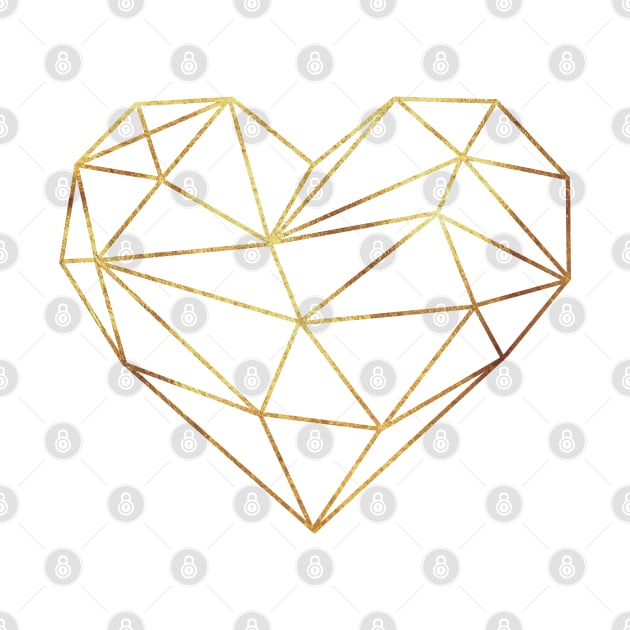 Black and Gold Geometric Heart by themadesigns