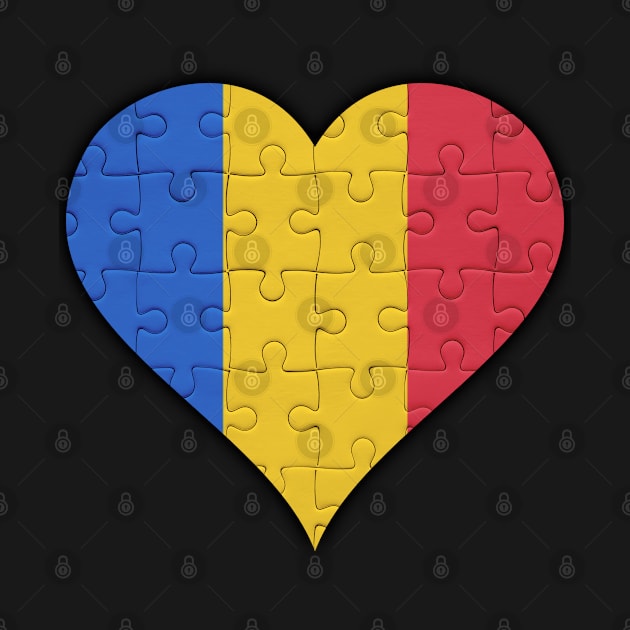 Chadian Jigsaw Puzzle Heart Design - Gift for Chadian With Chad Roots by Country Flags