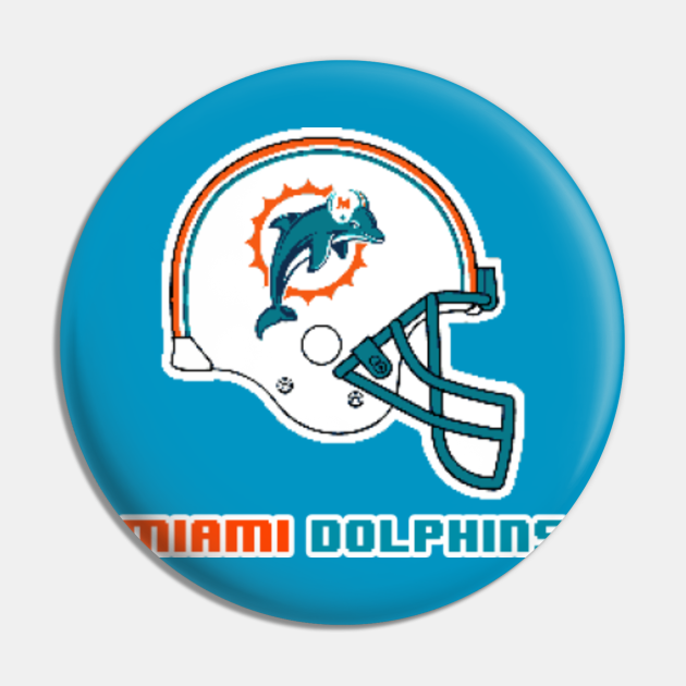 8-Bit Dolphins Helmet Older - Miami Dolphins - Pin | TeePublic