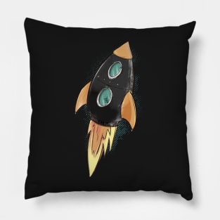 Doodle Rocket to Mars Pillow