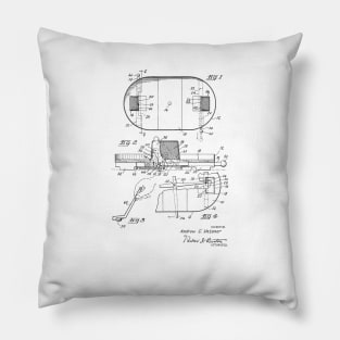 Hockey Game Board Vintage Patent Drawing Pillow