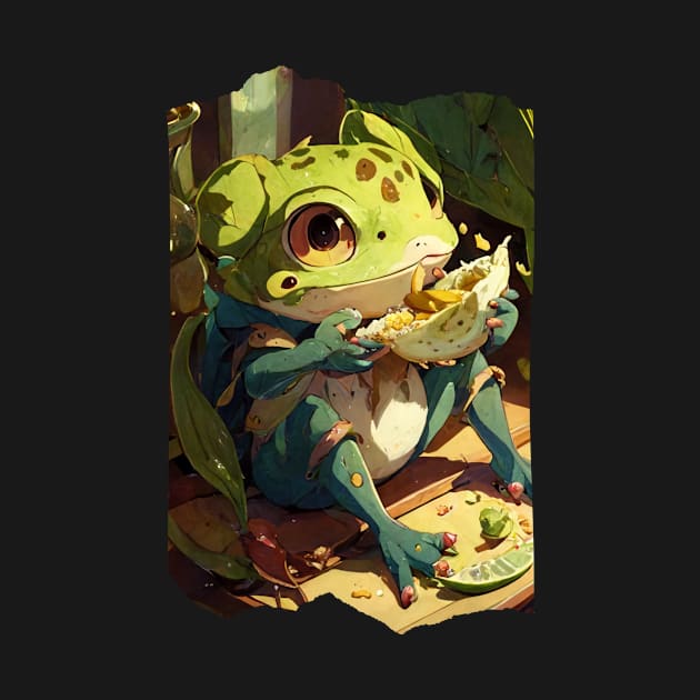 Cute Frog Eating by Meoipp