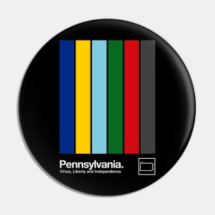 Pennsylvania State Flag // Original Minimalist Artwork Poster Design Pin